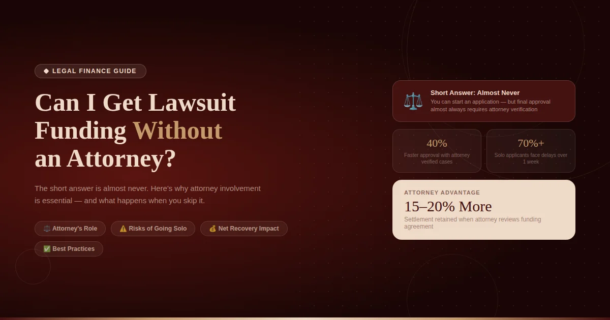 Can I Get Lawsuit Funding Without an Attorney